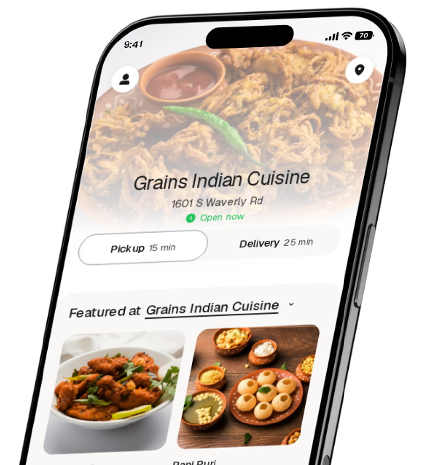 Grains Indian Cuisine app preview